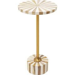 Side Table Domero Cirque Gold White Sehpa