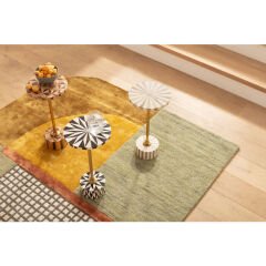 Side Table Domero Cirque Gold White Sehpa