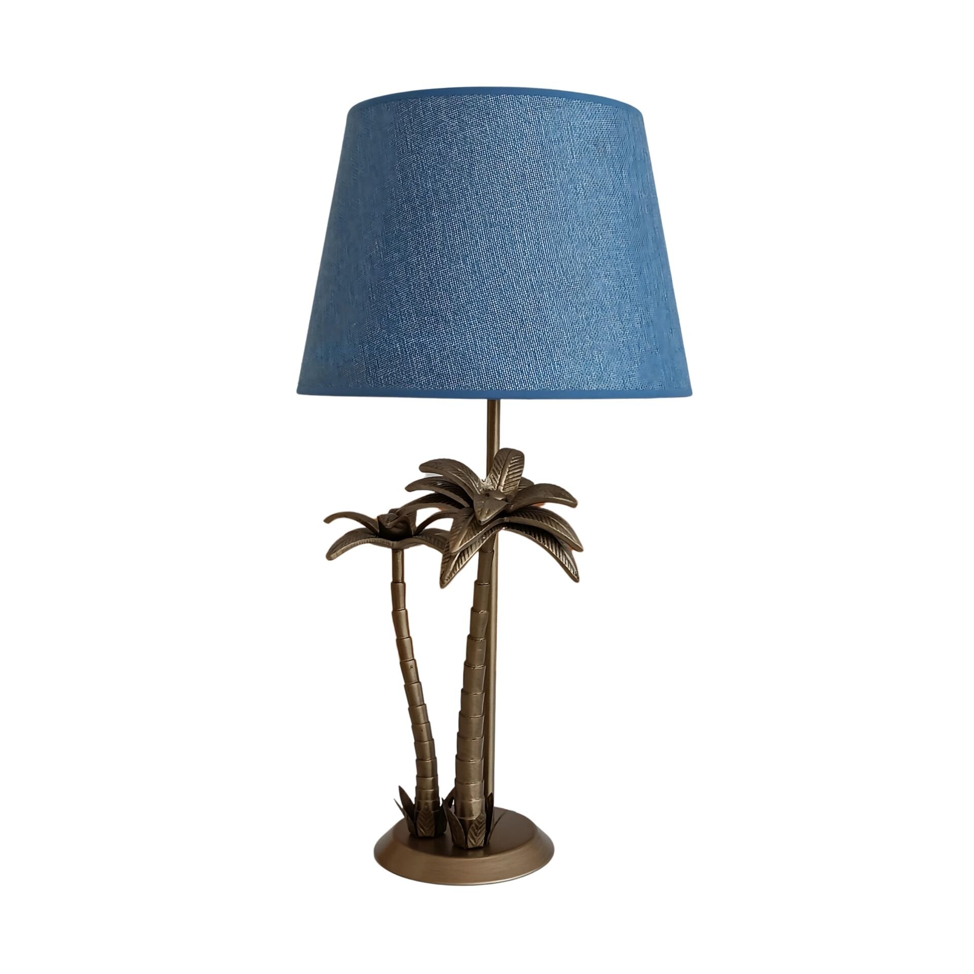 Mellivo Palmiye Detaylı Eskitme Gold Abajur