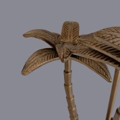 Mellivo Palmiye Detaylı Eskitme Gold Abajur