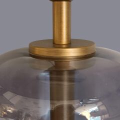 Nelce Antrasit Cam Abajur