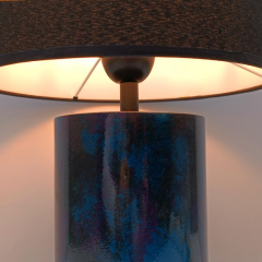 Roll Polyester Abajur Mavi/Siyah