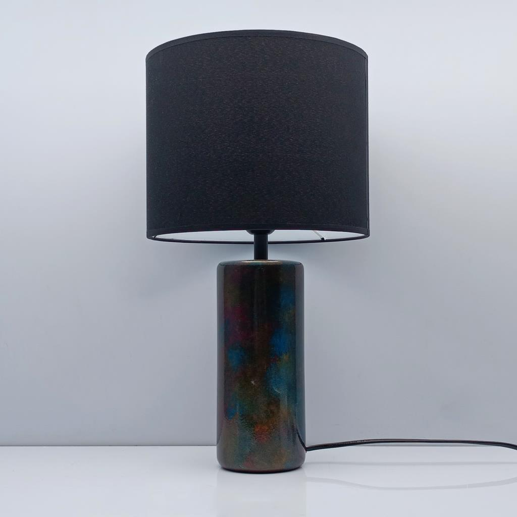 Roll Polyester Abajur Uzun Mavi/Siyah