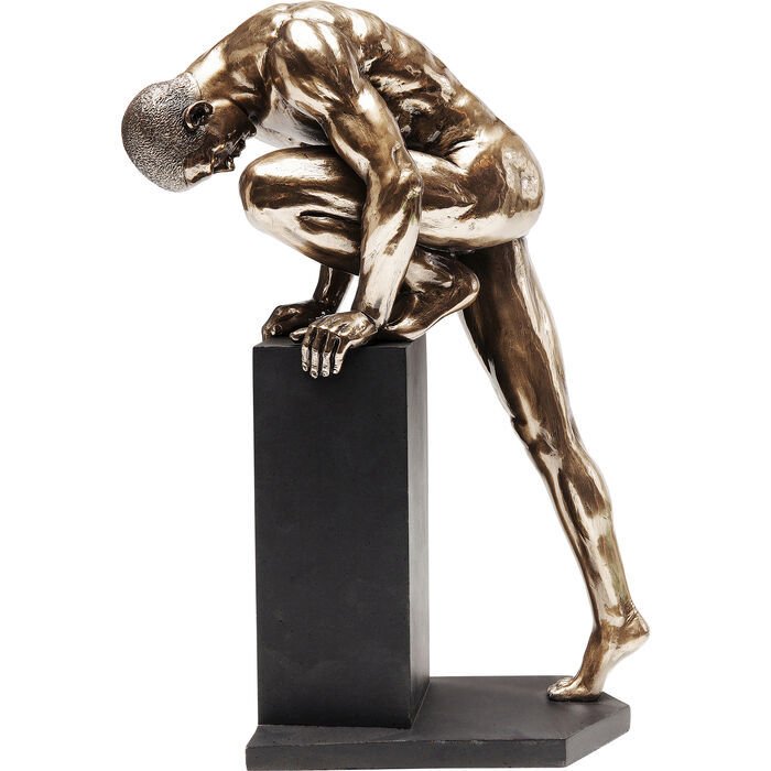 Nude Man Stand Bronze Dekoratif Obje 35 cm