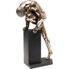 Nude Man Stand Bronze Dekoratif Obje 35 cm