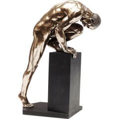Nude Man Stand Bronze Dekoratif Obje 35 cm