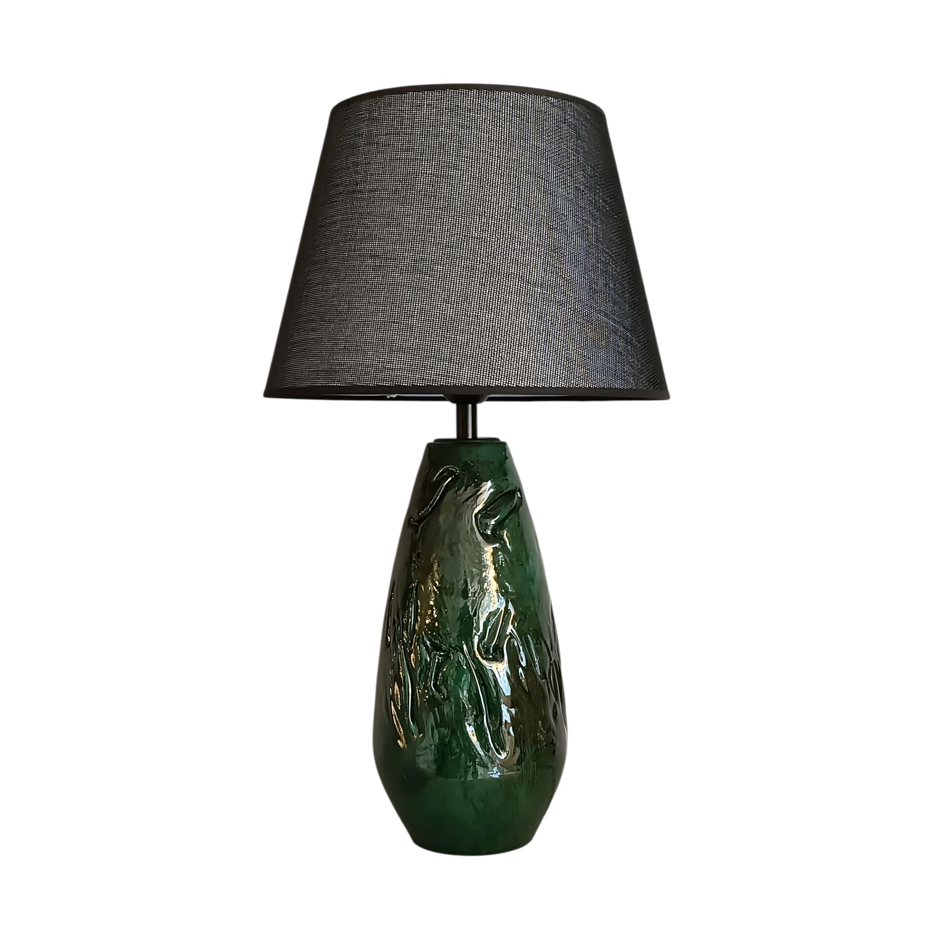 Artos Kabartmalı Koyu Yeşil Abajur